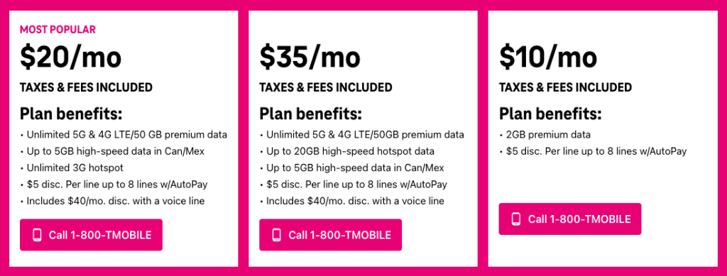T-Mobile ACP Discount Plans